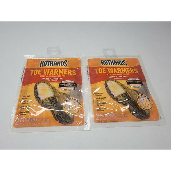 HOT HANDS TOE WARMERS & Adhesive 2 TOE WARMERS Up To 8 Hours Of Heat - Picture 1 of 1